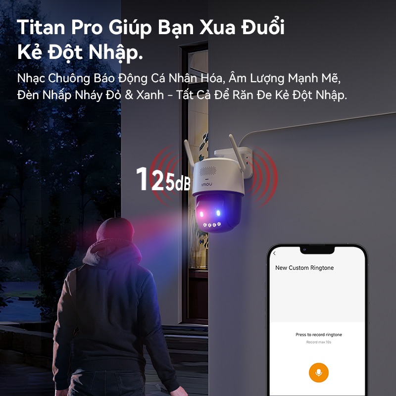 Imou Camera Wifi ngoài trời Titan Pro I 6MP I IPC-U7LP-6V0NE I Thị Giác Đêm Màu Aurora  I AIgo Play | BigBuy360 - bigbuy360.vn