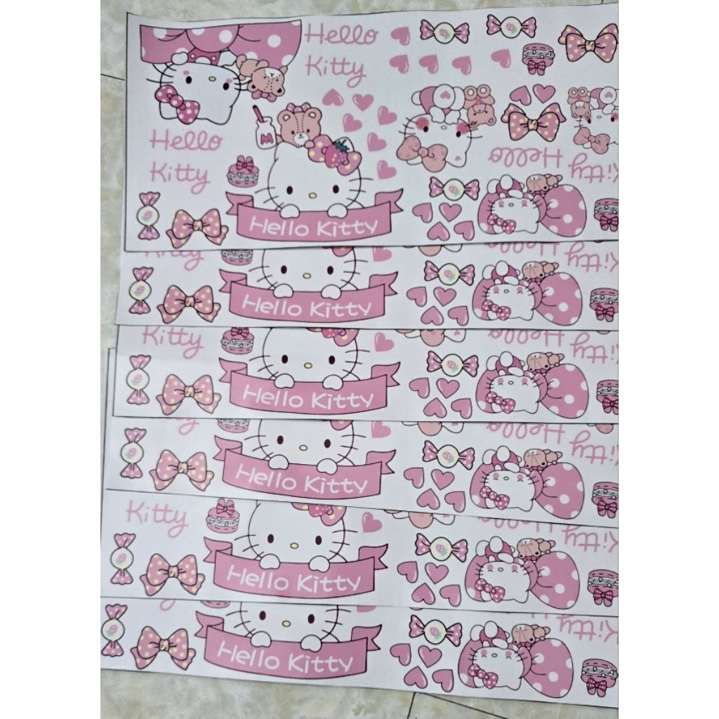 Nhãn dán Hello Kitty dán các loại xe điện,xe máy,oto,.. dán thân xe Hoạt hình Chống nước chống trầy xước