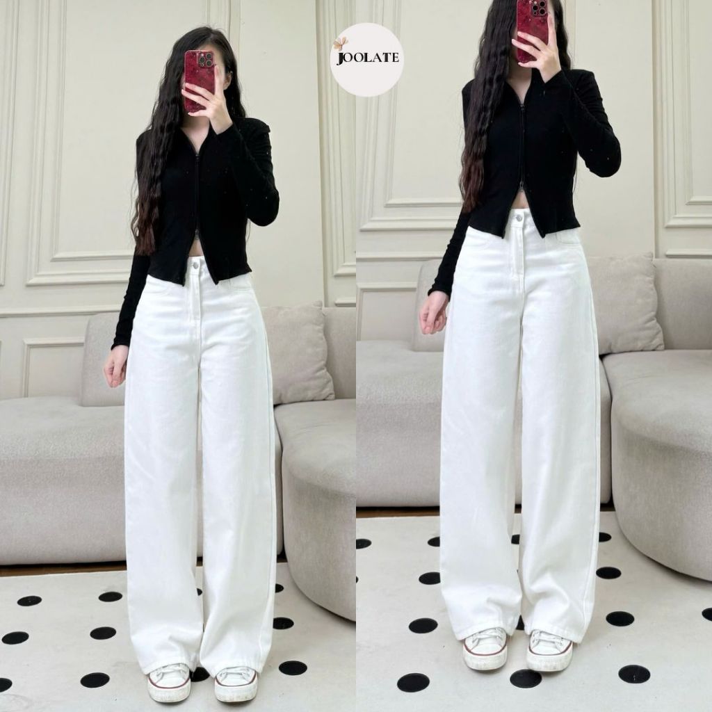Quần bò jeans ống suông Joolate rộng chất jean bò mềm phong cách Hàn cá tính mặc đi chơi đi học đủ màu