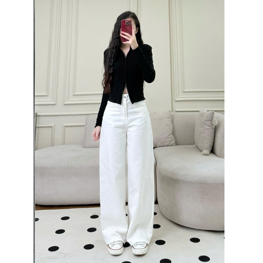 Quần bò jeans ống suông Joolate rộng chất jean bò mềm phong cách Hàn cá tính mặc đi chơi đi học đủ màu