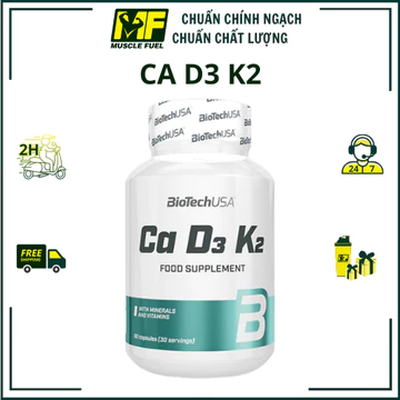 [HÀNG CÔNG TY] BioTechUSA Ca D3 K2 (90 Viên) Viên Uống Bổ Sung Canxi, Vitamin D3 K2
