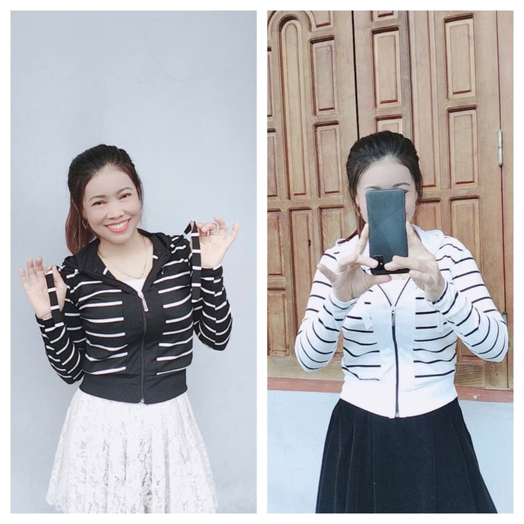 Mẫu Khoác Sọc form Lửng, Chất Gân Tăm Mềm Mịn ,form Dáng Trẻ Trung Xinh Xắn( Có 2 Túi Trong)