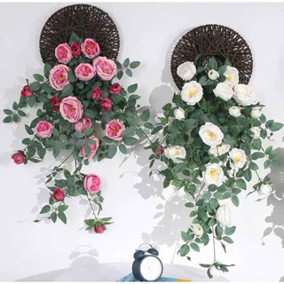 Giỏ ( vòng) mây tre Đan cắm hoa decor phòng đường kính 30cm - Giỏ cắm hoa