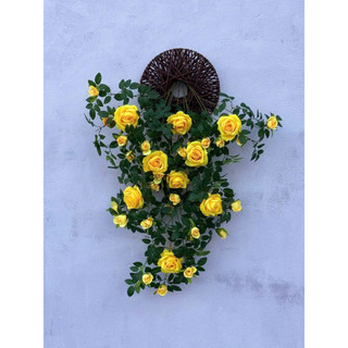 Giỏ ( vòng) mây tre Đan cắm hoa decor phòng đường kính 30cm - Giỏ cắm hoa