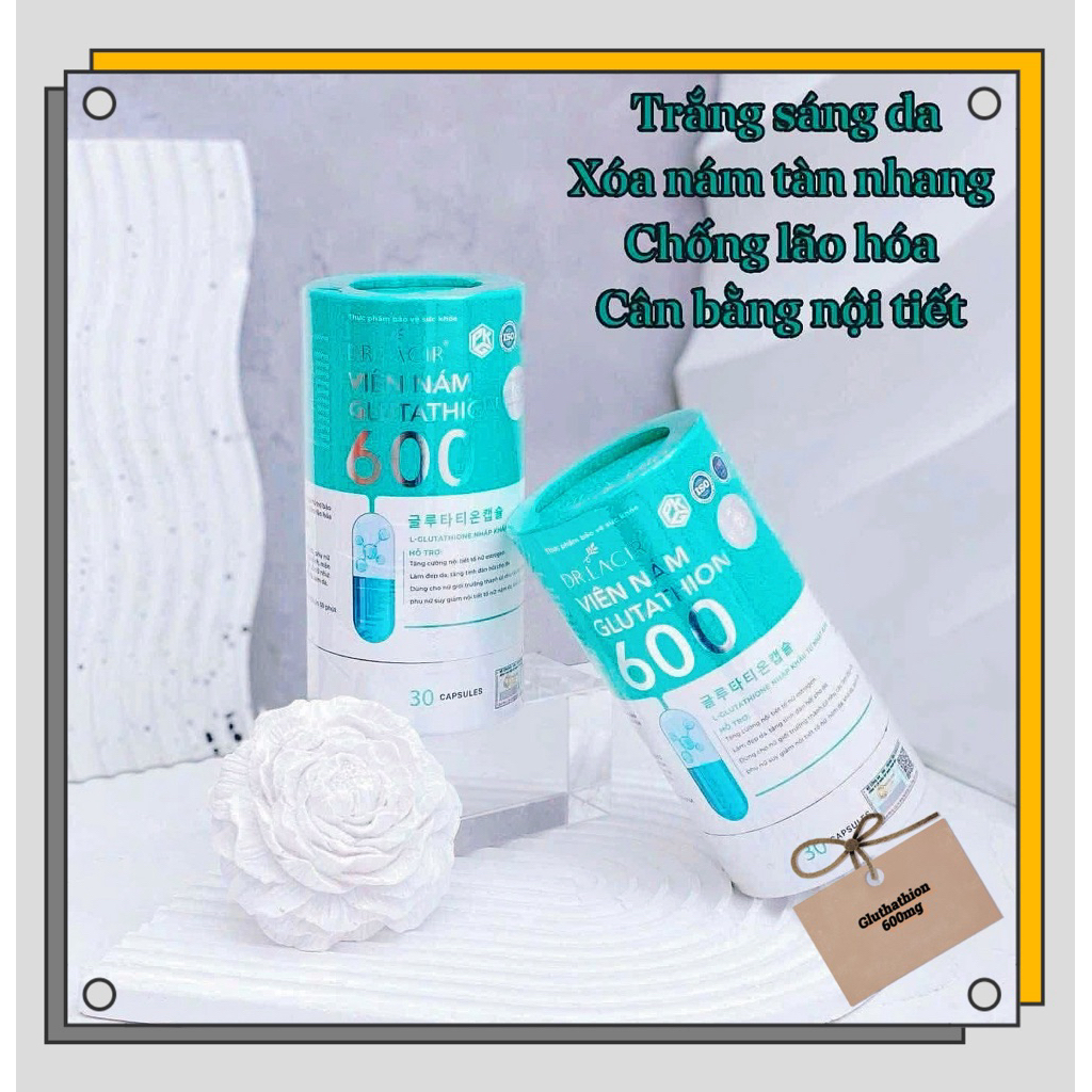 dermatologically tested dark skin whitening tablets glutathione VIÊN UỐNG TRẮNG DA GLUTATHIONE 600mg