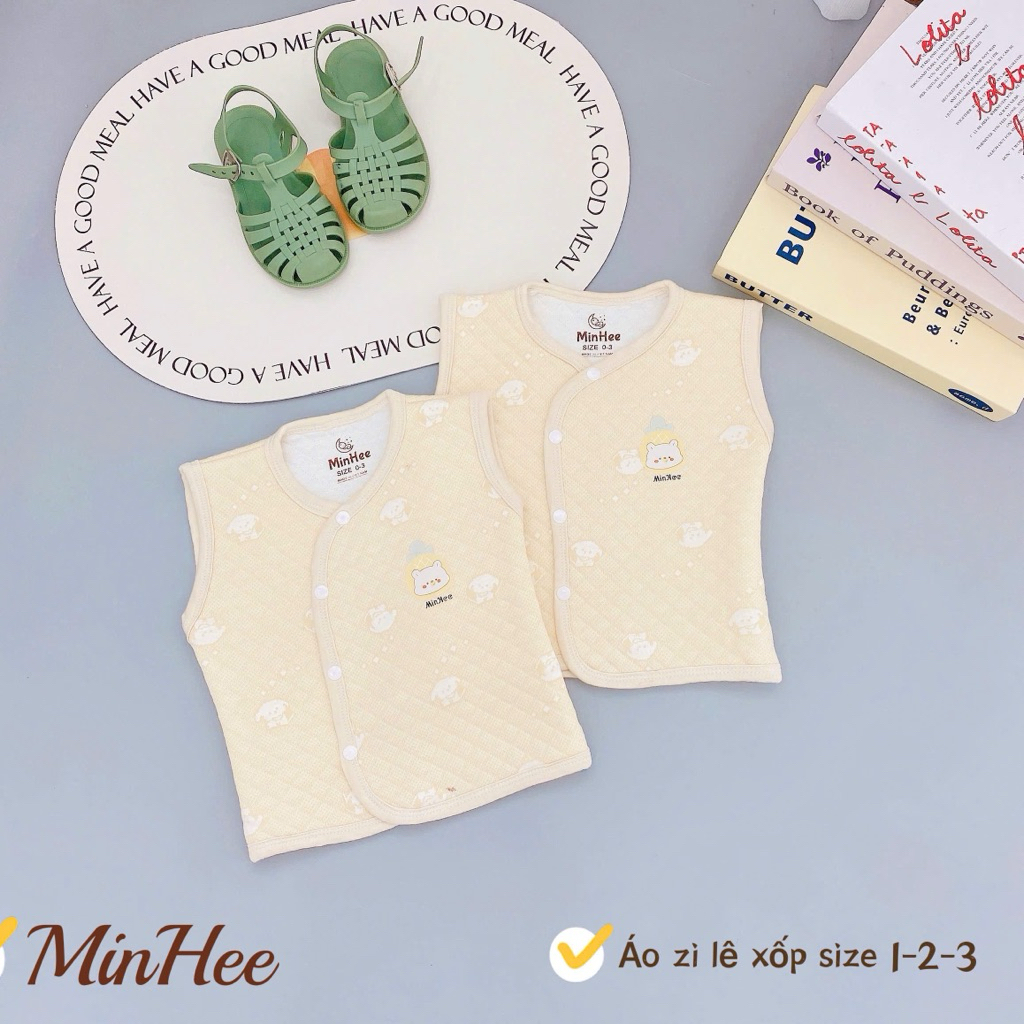 (SET 1-2) Áo gile trần bông cúc lệch LP cho bé trai, bé gái từ 5 đến 11kg (LPGL 01)