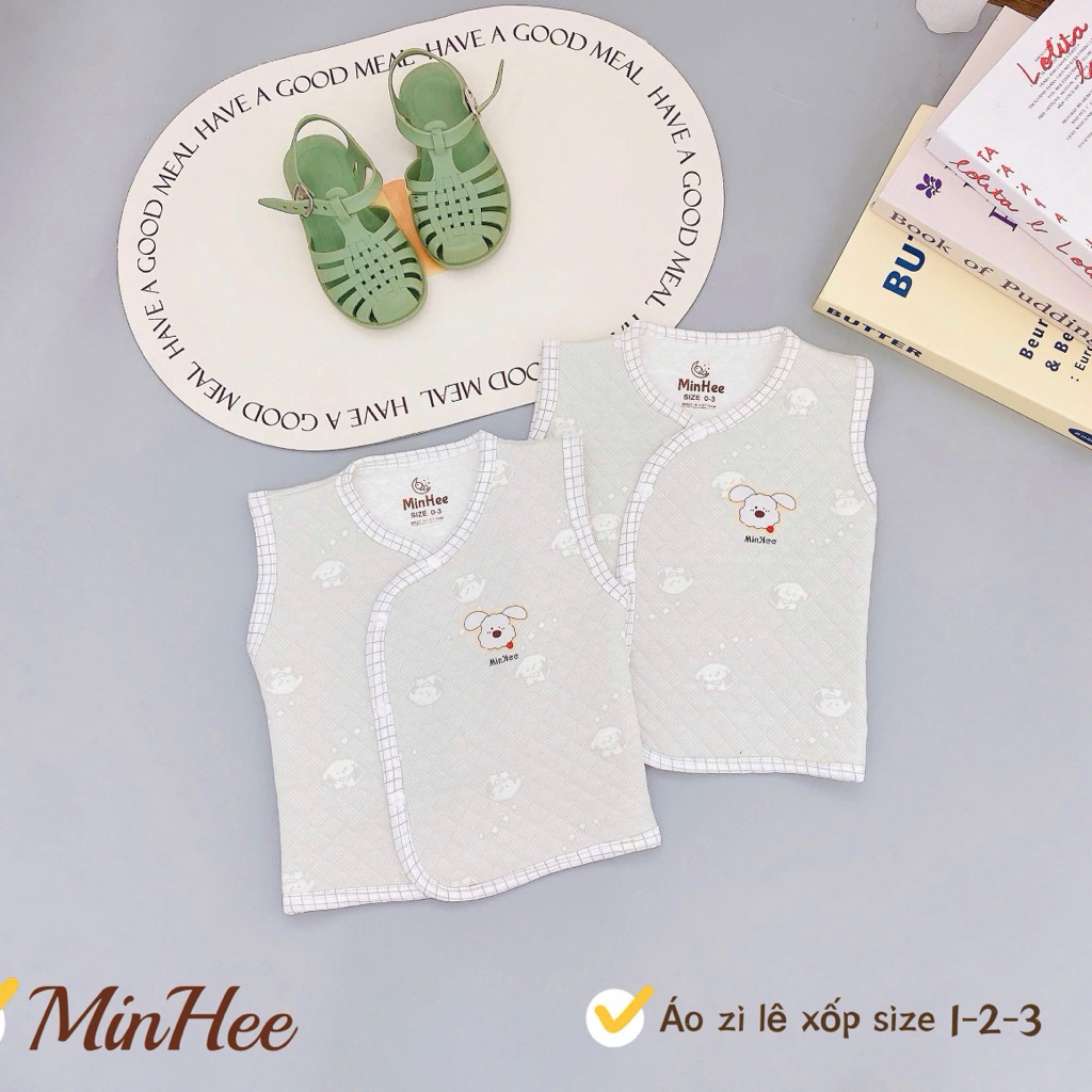 (SET 1-2) Áo gile trần bông cúc lệch LP cho bé trai, bé gái từ 5 đến 11kg (LPGL 01)