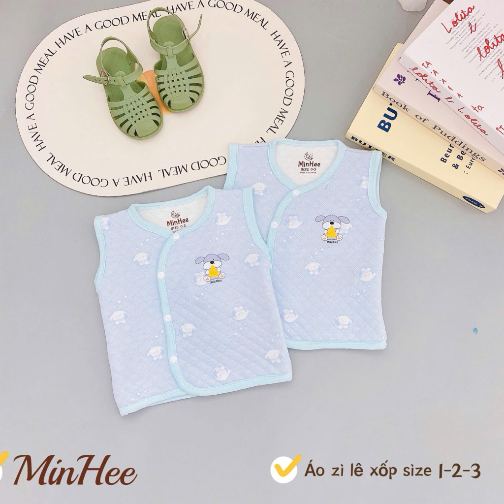 (SET 1-2) Áo gile trần bông cúc lệch LP cho bé trai, bé gái từ 5 đến 11kg (LPGL 01)
