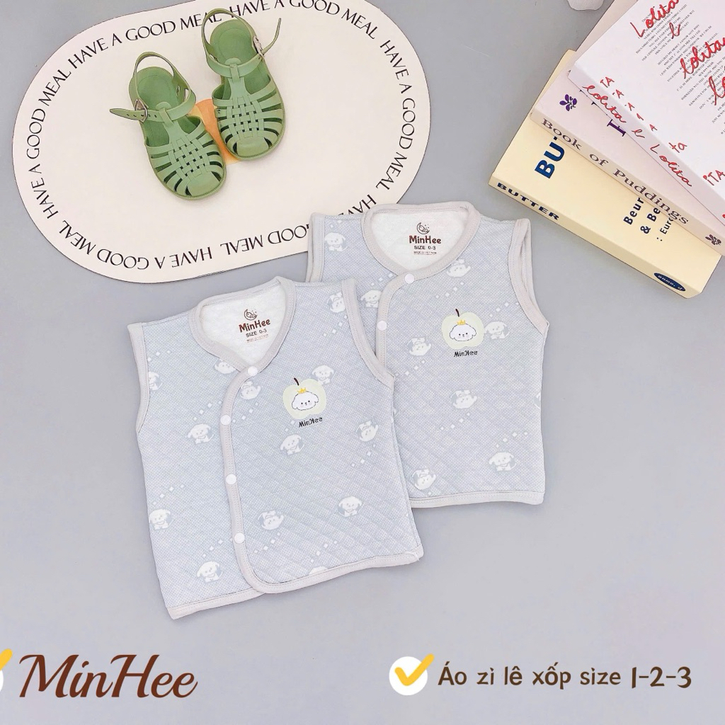(SET 1-2) Áo gile trần bông cúc lệch LP cho bé trai, bé gái từ 5 đến 11kg (LPGL 01)