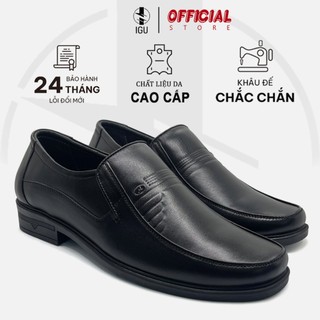 Giày Tây Nam IGU G0209 Da Cao Cấp,Giày Lười Đế Nâng 4-5cm,Đế Cao Su Non,Khấu Chỉ 2 Lớp Bảo Hành 12 Tháng.