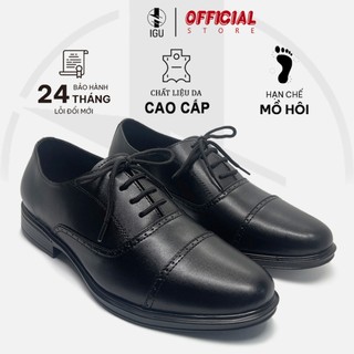 Giày da nam công sở Oxford IGU cao cấp,Giày tây nam cột dây thiết kế cổ điển,lịch sự,bền bỉ.