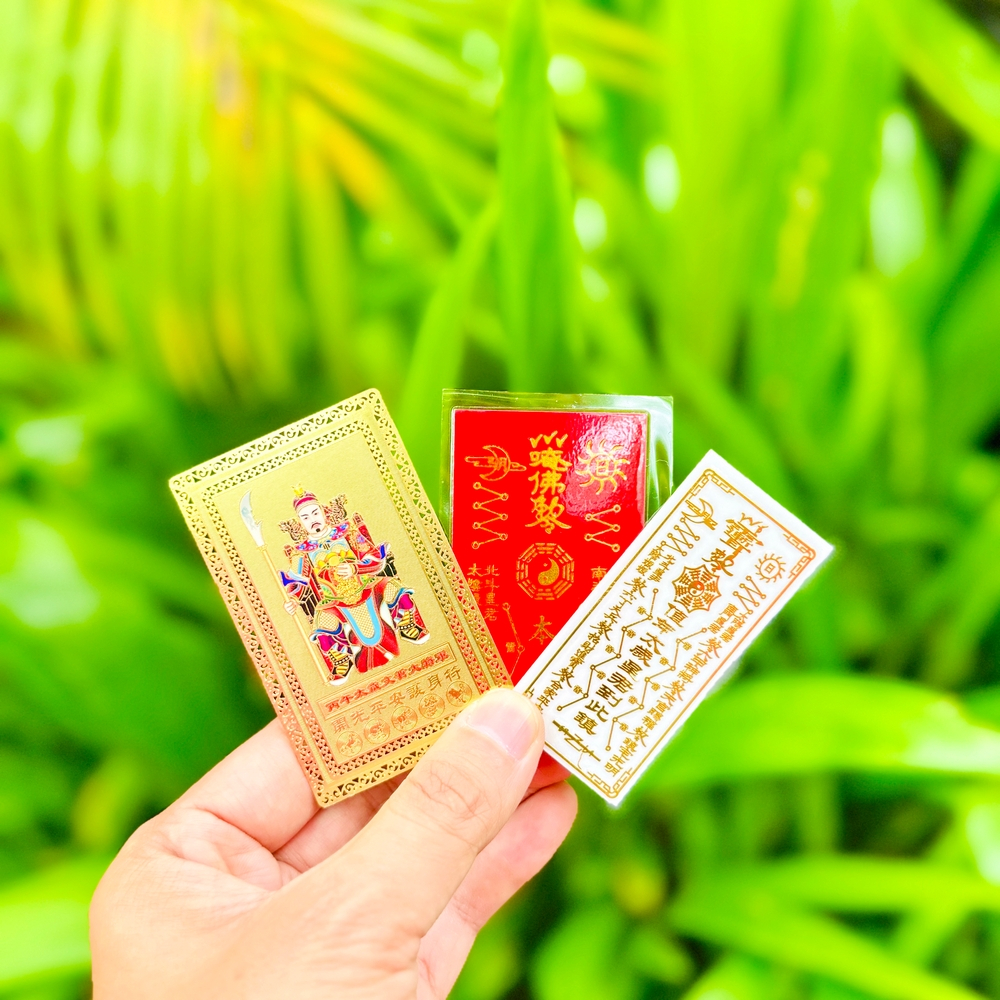 (HỎA TỐC) COMBO 3 MÓN Giải Thái Tuế 2026 : Kim Bài Thái Tuế - Thẻ Bài Thái Tuế - Móc khóa , bộ cúng thái tuế