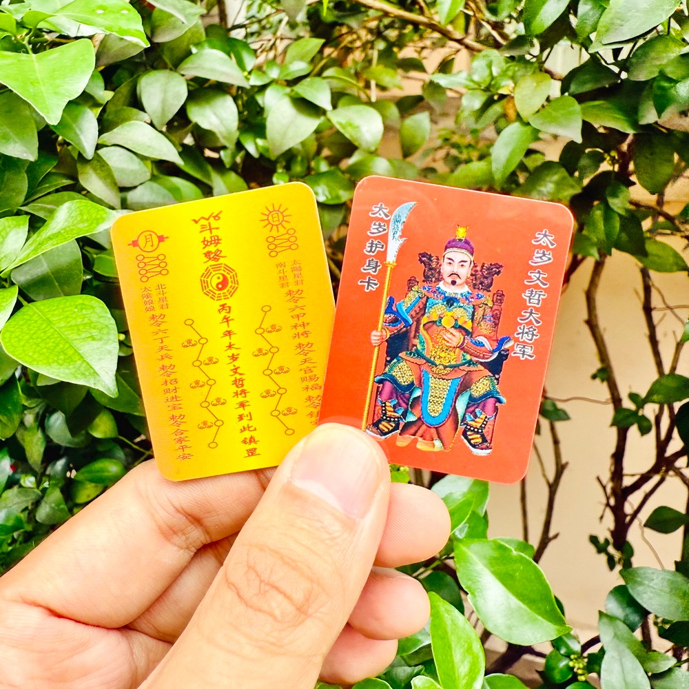 [GIẢI HẠN] Kim Bài Thái Tuế 2026 hoá giải điều khôn may mắn nhét ví [bằng plastic]