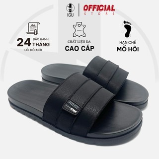 Dép nam quai bản IGU_M713 đế cao su 2 lớp ép nhiệt cao cấp,quai ép trục tiếp liền đế Bảo Hành 12 Tháng.