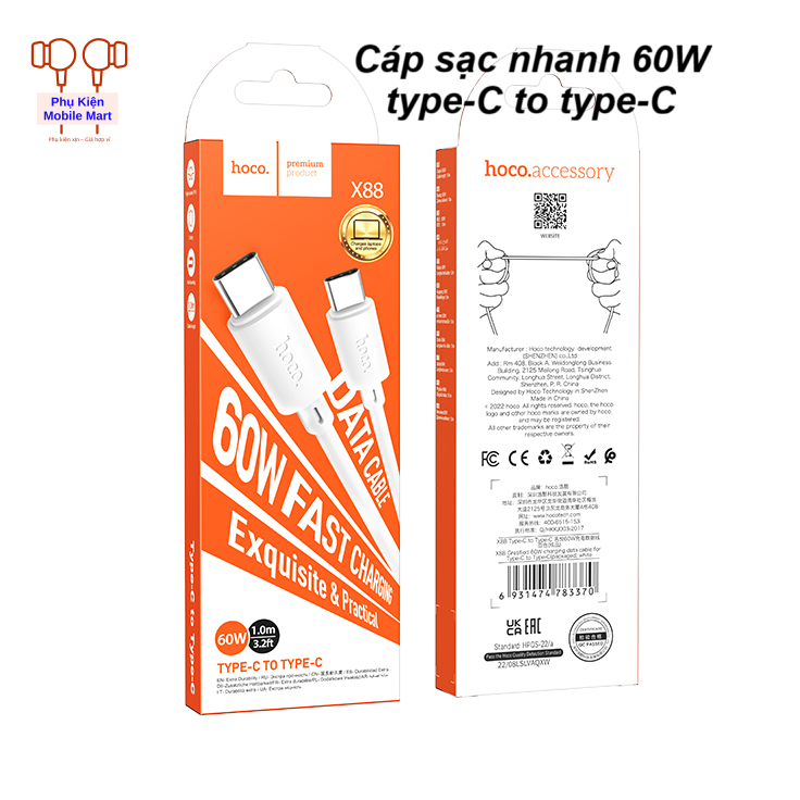Cáp Sạc Nhanh Type-C 60W – cho Samsung, OP, Ip15 / 16 / 17 Hỗ Trợ PD – Truyền Dữ Liệu – Dây sạc SS