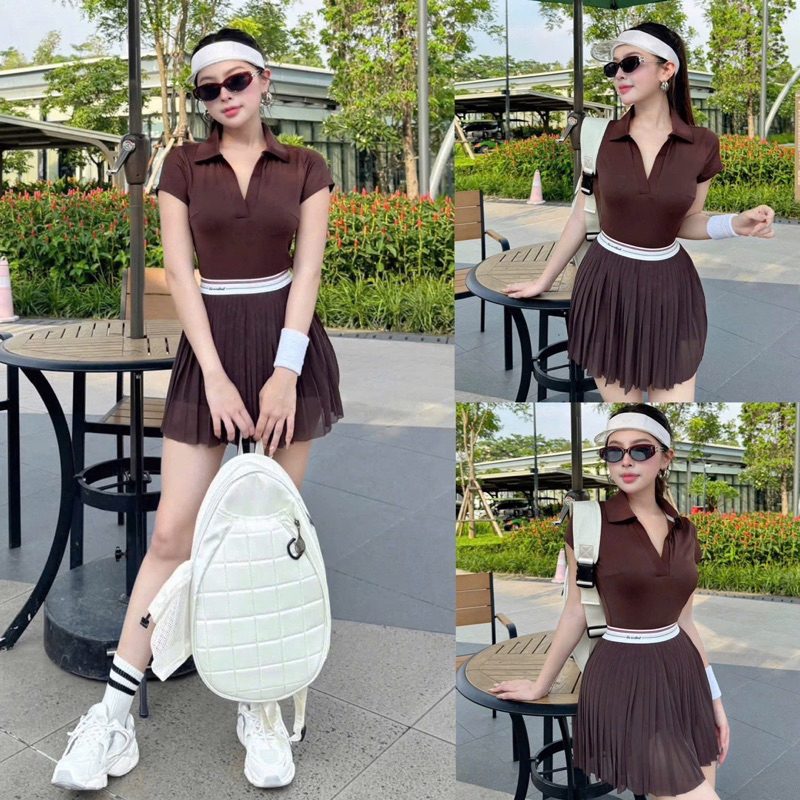 Bộ thể thao nữ, Bộ váy áo QC cao cấp chơi Pickleball, Golf, Tennis...