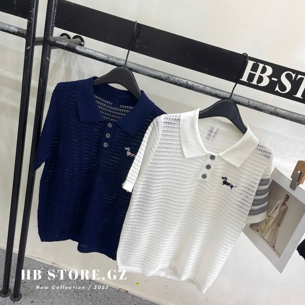 [ CHUẨN HÀNG QCl1 ] ÁO POLO TH/:/om DỆT Ô DÁNG LỬNG