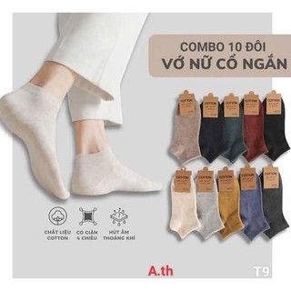 Set 10 Đôi Tất Cổ Ngắn Nhiều Mẫu Mã - Combo 10 Đôi Vớ Cổ Ngắn Cho Cả Nam Và Nữ, Tất Thời Trang - Kho Sỉ Gia Dụng Alulu