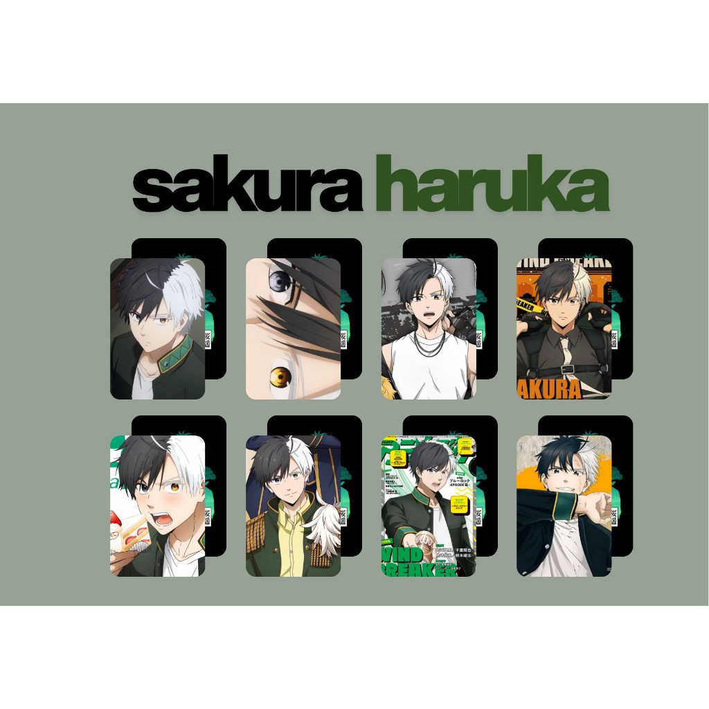 set card bo góc phim hoạt hình nhân vật Haruka Sakura manga Wind Breaker
