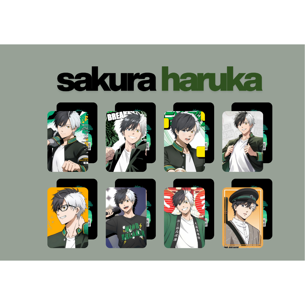 set card bo góc phim hoạt hình nhân vật Haruka Sakura manga Wind Breaker