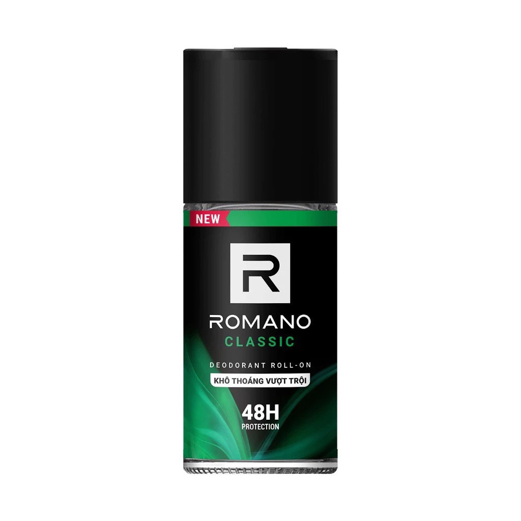 Lăn khử mùi nam kháng khuẩn & khô thoáng cả ngày Romano 50ml - 7 mùi hương