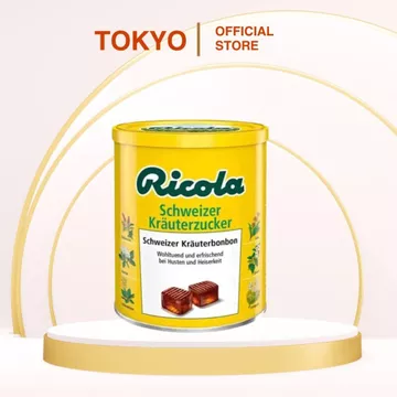 Kẹo ngậm giảm ho khàn giọng thảo dược Ricola Đức hộp 250g, Kẹo thảo mộc thiên nhiên