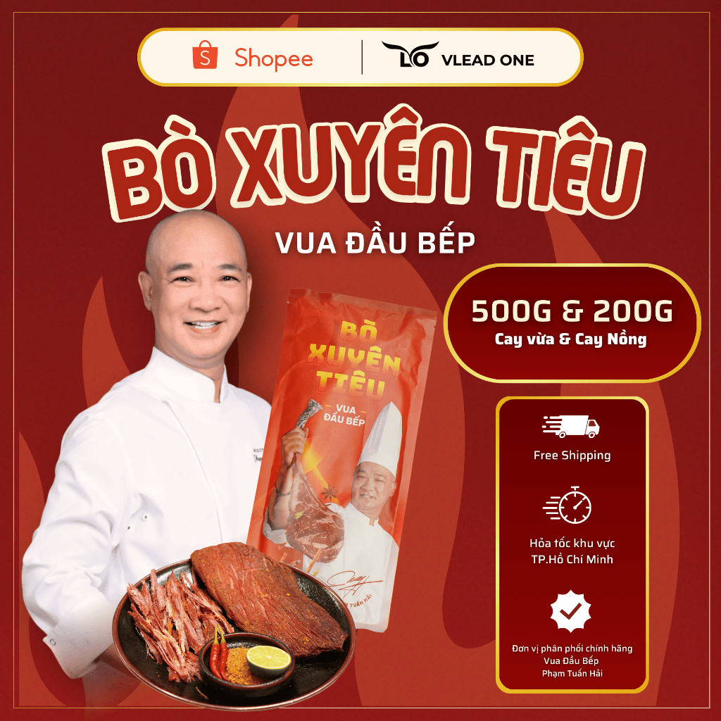 (Hoả Tốc Hà Nội) BÒ XUYÊN TIÊU 200G VÀ 500G – 2 VỊ CAY VỪA VÀ CAY NỒNG – BẾP CHEF HẢI HÀ NỘI