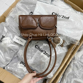 CHIO2ND - Tặng Charm - Túi Kẹp Nách Bigsize Chio Túi Tim Nâu Vintage