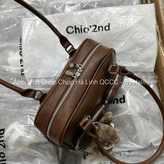 CHIO2ND - Tặng Charm - Túi Kẹp Nách Bigsize Chio Túi Tim Nâu Vintage