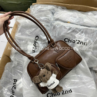 CHIO2ND - Tặng Charm - Túi Kẹp Nách Bigsize Chio Túi Tim Nâu Vintage
