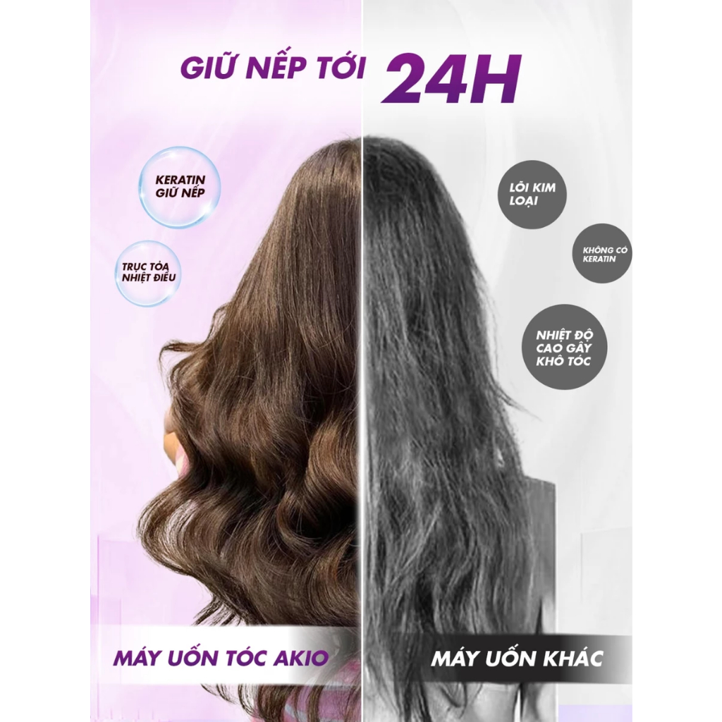Máy Uốn Tóc 3in1 Tự Động Ann Hair Style 32mm, Chống Bỏng, Uốn Xoăn Duỗi Thẳng Cao Cấp