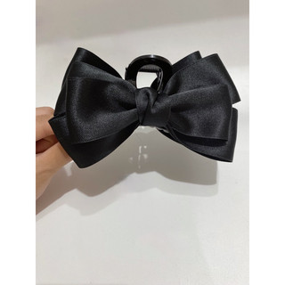 kẹp tóc nơ đen trơn hot trend bản to kẹp 13cm