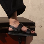 [Bản Hack Chiều Cao] Keegan HanGil (한길) – Sandal Da Bò Unisex 2 Quai Chéo Phong Cách Hàn Quốc | Đi Học Đi Làm Hằng Ngày — ảnh 8