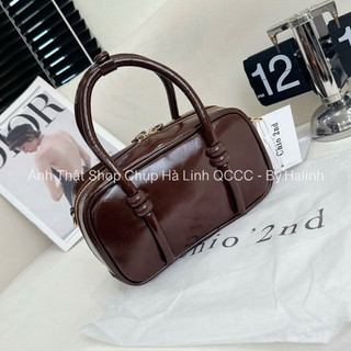 CHIO2ND - Tặng Charm - Túi Đeo Chéo Dáng Hộp Quai Vòm Nâu vintage CO-09#