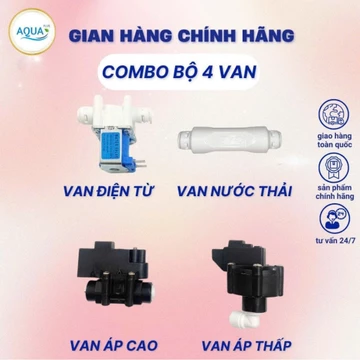 Combo 4 van điện từ,van áp cao,van áp thấp,van Flow. Dùng cho máy lọc nước RO