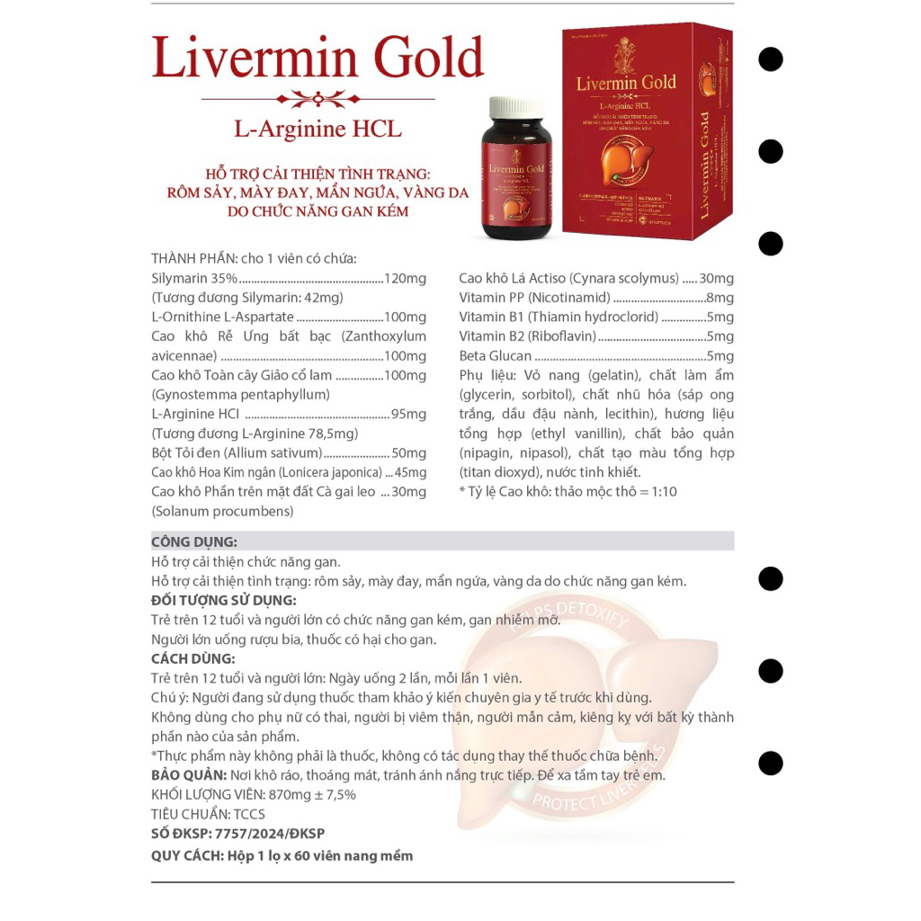 Giải Độc Gan Livermin Gold lọ 60 viên