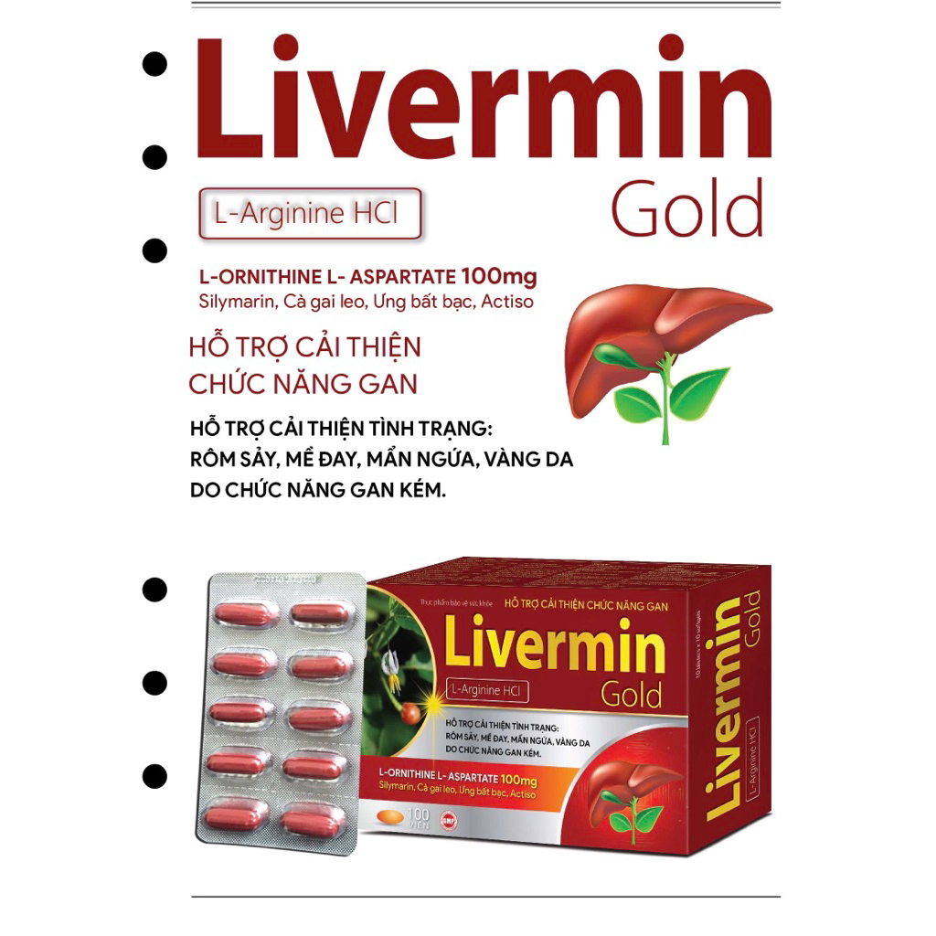 Giải Độc Gan Livermin Gold hộp 60 viên