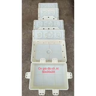 Khuôn đúc chậu chữ nhật giả đá kích thước 50x35 cao 20 cm chất liệu nhựa abs, dày dặn