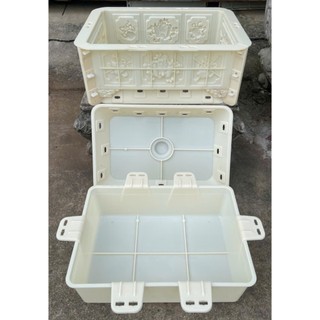 Khuôn đúc chậu chữ nhật giả đá kích thước 50x35 cao 20 cm chất liệu nhựa abs, dày dặn