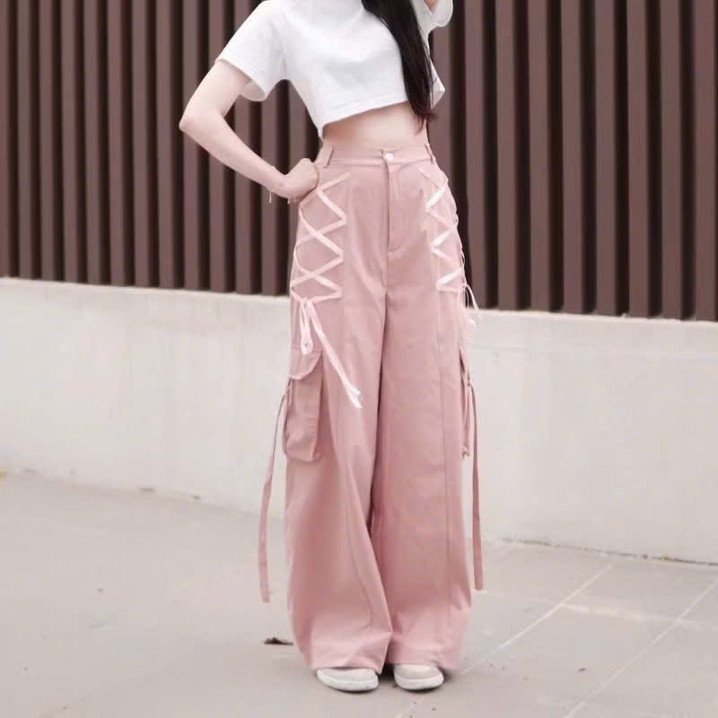 QUẦN NỮ ỐNG RỘNG,TÚI HỘP CÓ NẮP CHẤT THO HÀN L1.KIỂU DÁNG HIPHOP SÀNH  ĐIỆU
