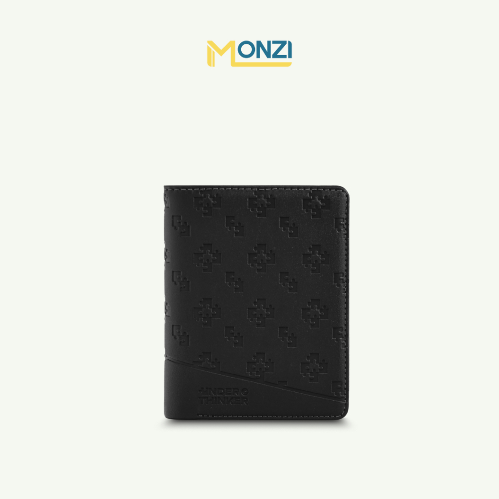 Ví Da PU Đứng Nam Nữ SNAPPY Monogram Dập Chìm Cao Cấp Chính Hãng l MONZI