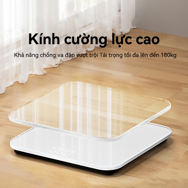 Cân Điện Tử Sức Khỏe Lenovo Chịu Tải 180KG Màn Hình Số LED Cân Chính Xác Thiết Kế Nhỏ Gọn Cho Gia Đình