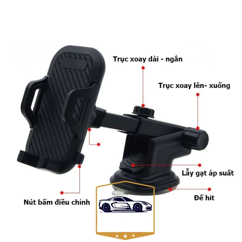 Giá Đỡ Điện Thoại Để Taplo Có Đế Hít Kính Cao Cấp, Kẹp Điện Thoại Trên Ô Tô Quay 360 Độ Phù Hợp Nhiều Dòng Xe Hơi - Hàng
