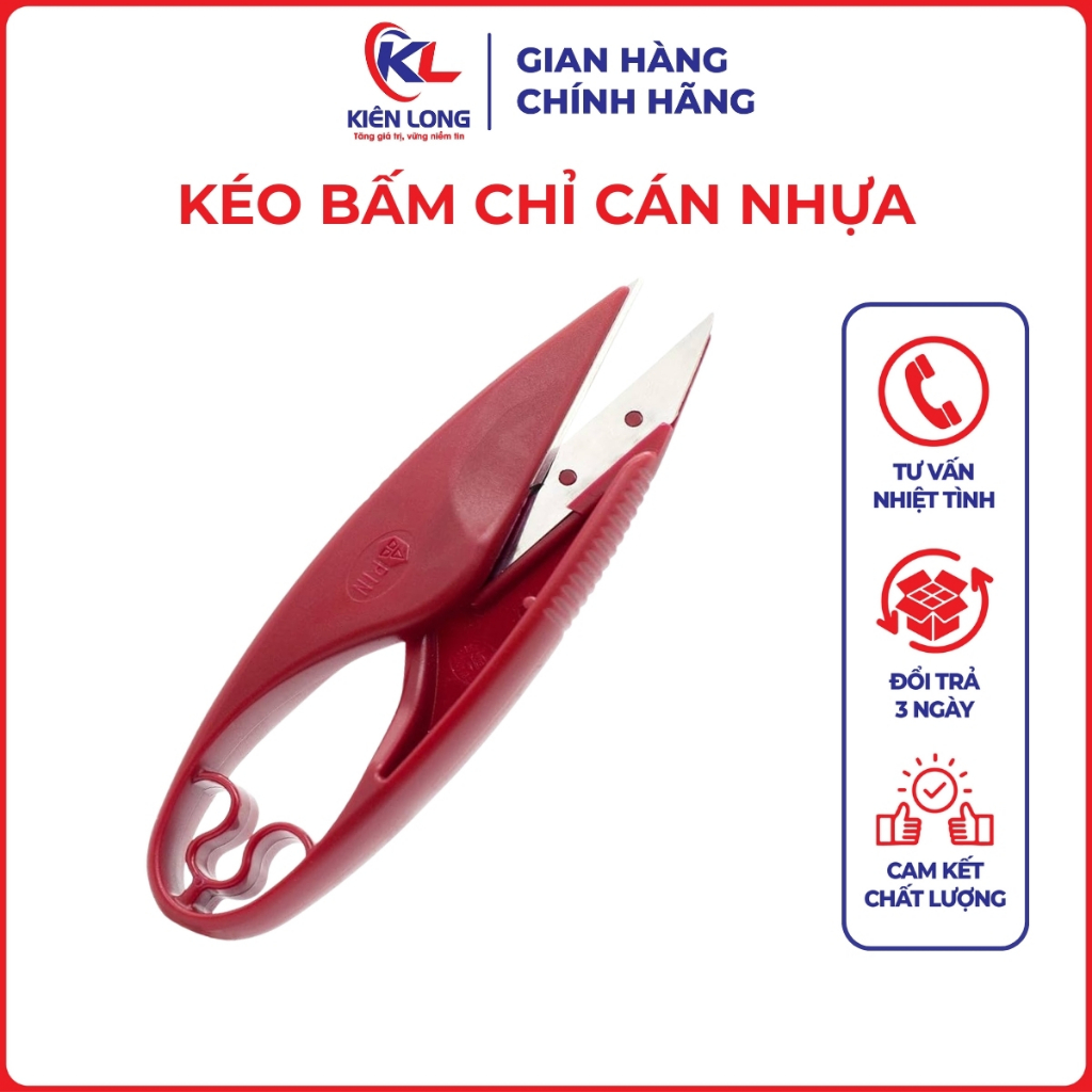 Kéo Bấm Chỉ Cán Nhựa Đỏ Có Lưỡi Dao Thay Thế – Hàng Chính Hãng