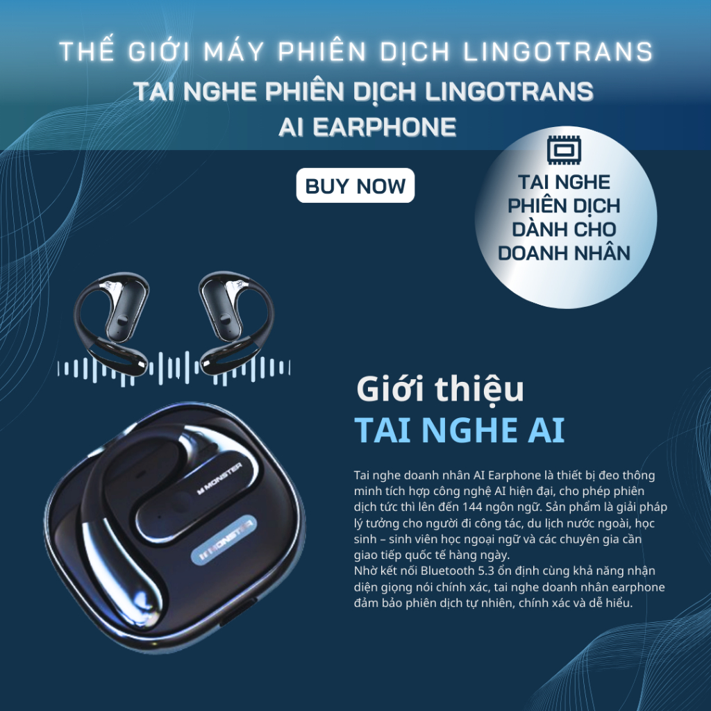 Tai Nghe Phiên Dịch AI Earphone  Thiết Bị Dịch Thuật Cao Cấp Cho Doanh Nhân