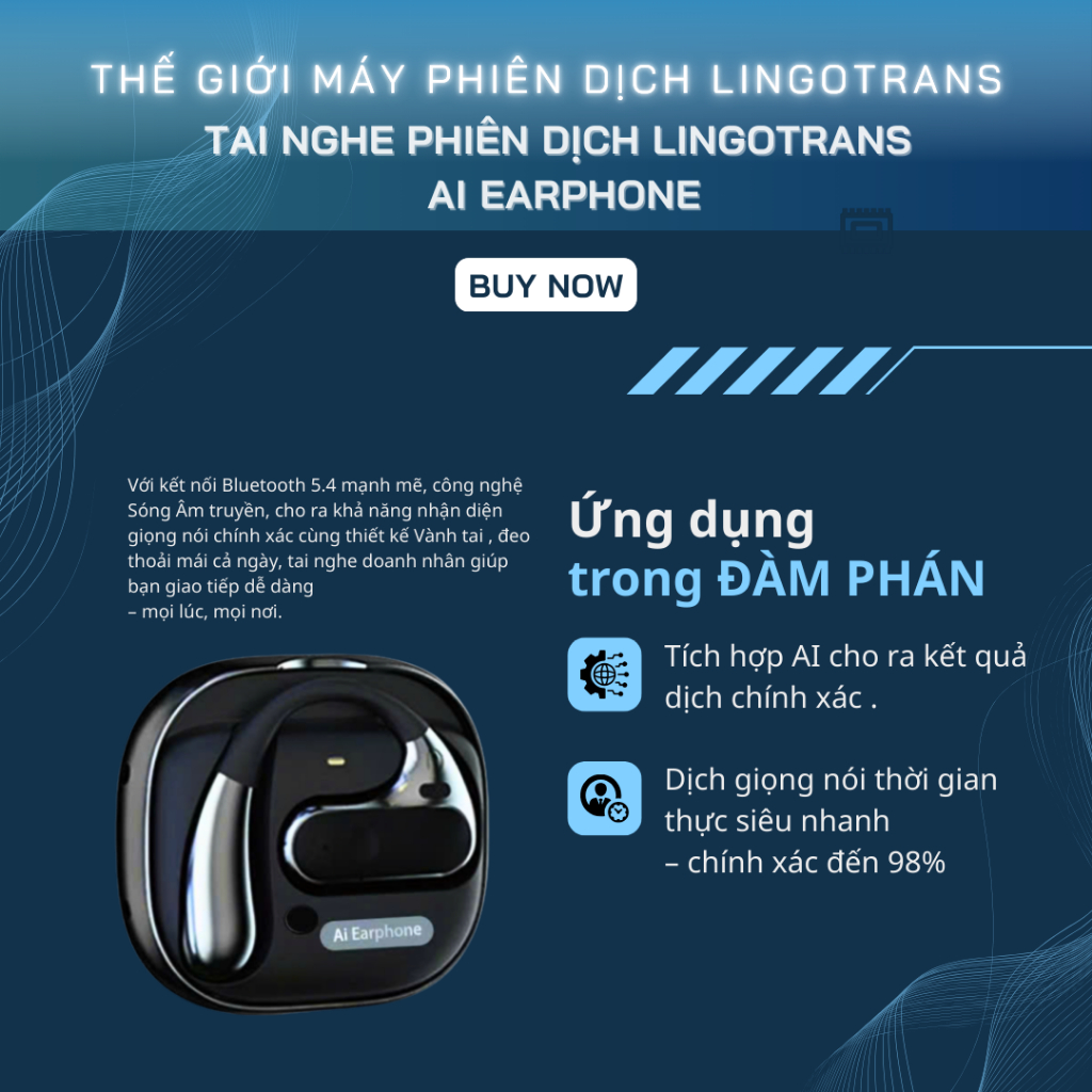 Tai Nghe Phiên Dịch AI Earphone  Thiết Bị Dịch Thuật Cao Cấp Cho Doanh Nhân