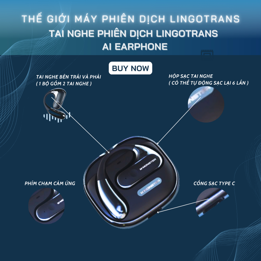 Tai Nghe Phiên Dịch AI Earphone  Thiết Bị Dịch Thuật Cao Cấp Cho Doanh Nhân