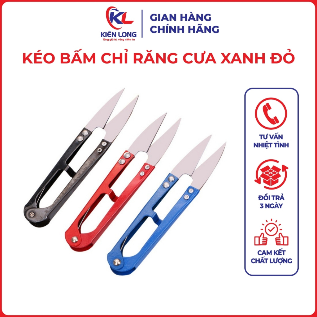 Kéo Bấm Chỉ Răng Cưa Cán Xanh Đỏ YJL 198 – Lưỡi Thép Cao Cấp