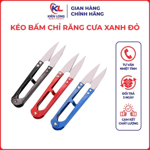 Kéo Bấm Chỉ Răng Cưa Cán Xanh Đỏ YJL 198 – Lưỡi Thép Cao Cấp