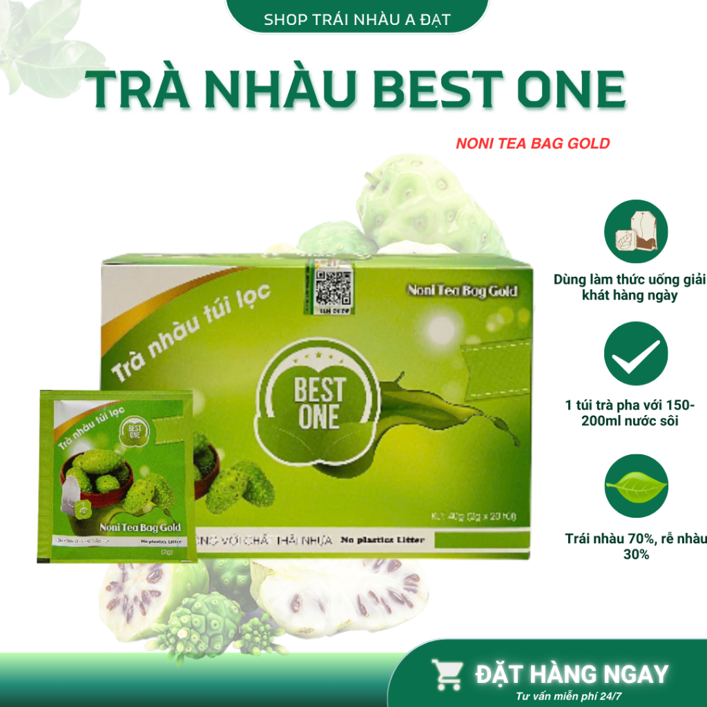 Hộp 20 tép trà nhàu túi lọc BEST ONE sử dụng tiện lợi